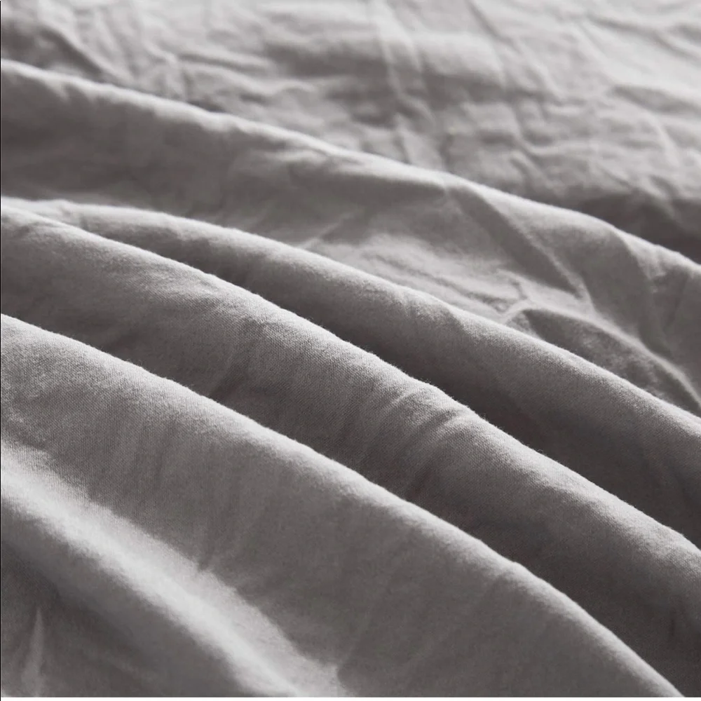 New GREY Pom Pom Fringe Duvet Cover Set